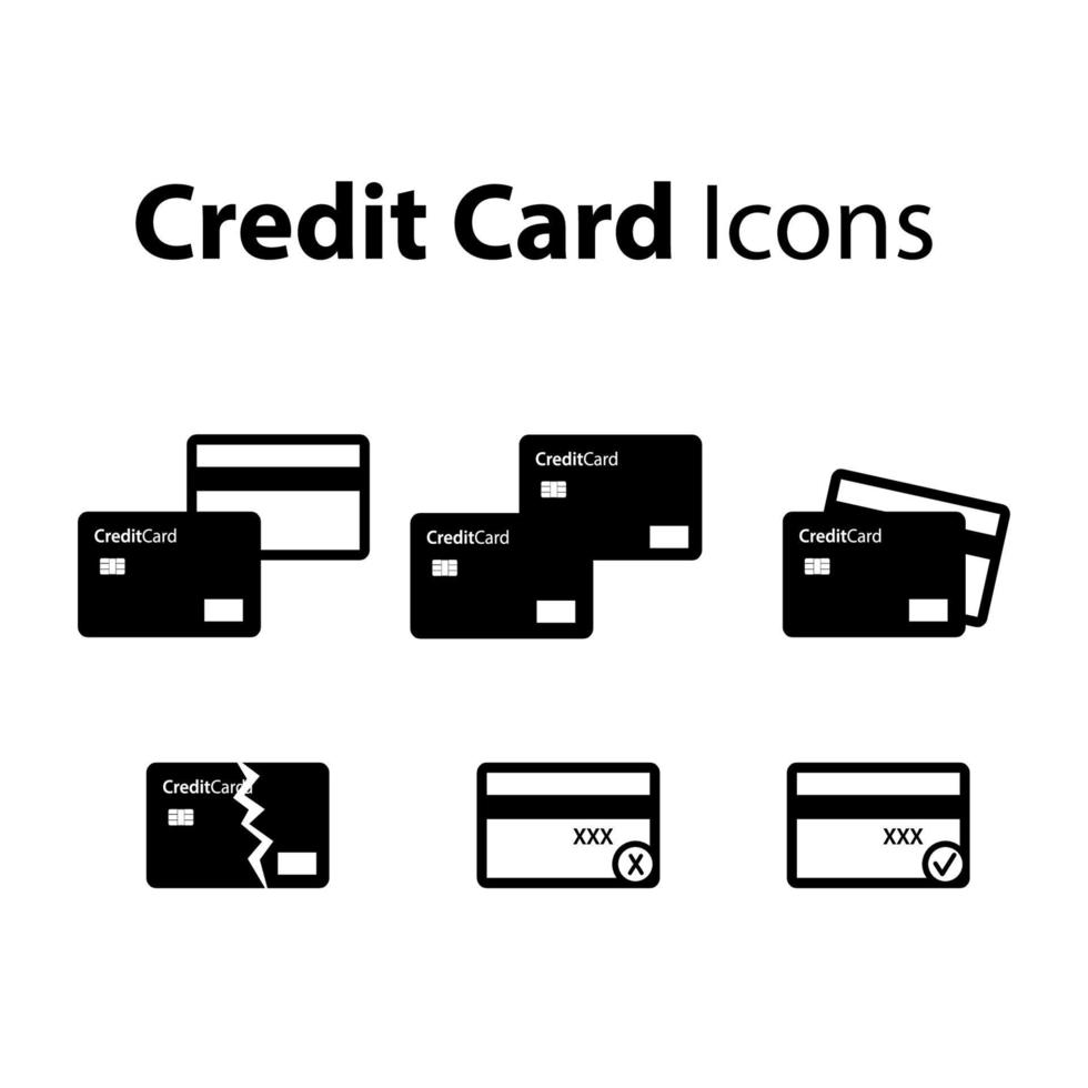 vettore di icone del pacchetto di carte di credito