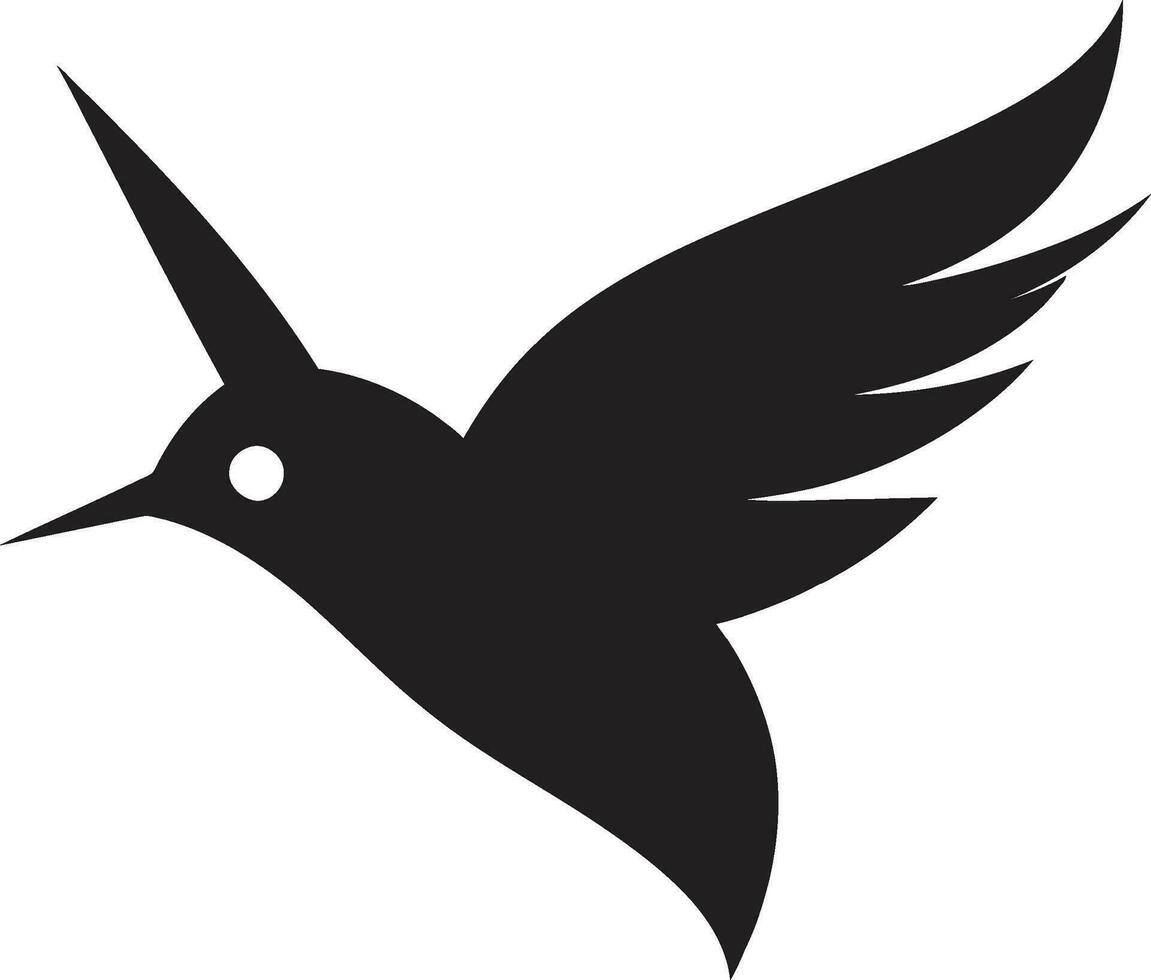 colibrì silhouette nel movimento grassetto colibrì vettore emblema