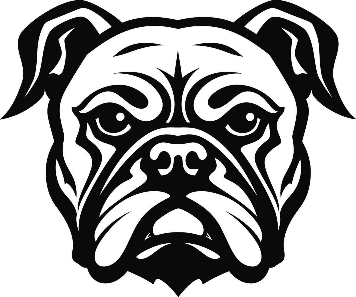 elegante bulldog bulldog come un' logo design iconico forza scatenato nero emblema design vettore