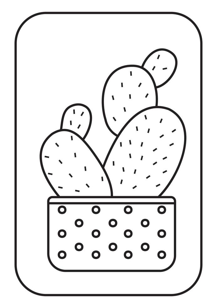 disegni da colorare cactus illustrazione da colorare per bambini vettore