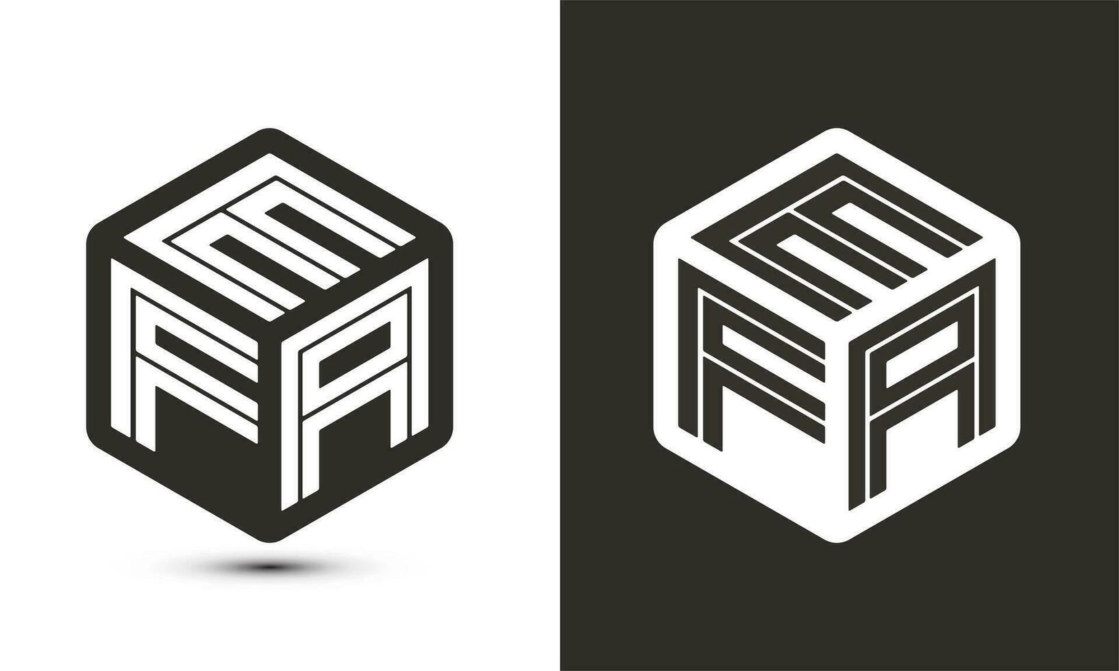 efa lettera logo design con illustratore cubo logo, vettore logo moderno alfabeto font sovrapposizione stile.