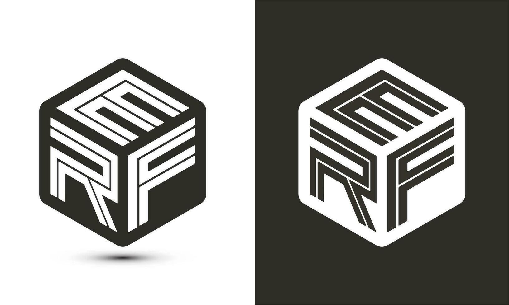 erf lettera logo design con illustratore cubo logo, vettore logo moderno alfabeto font sovrapposizione stile.