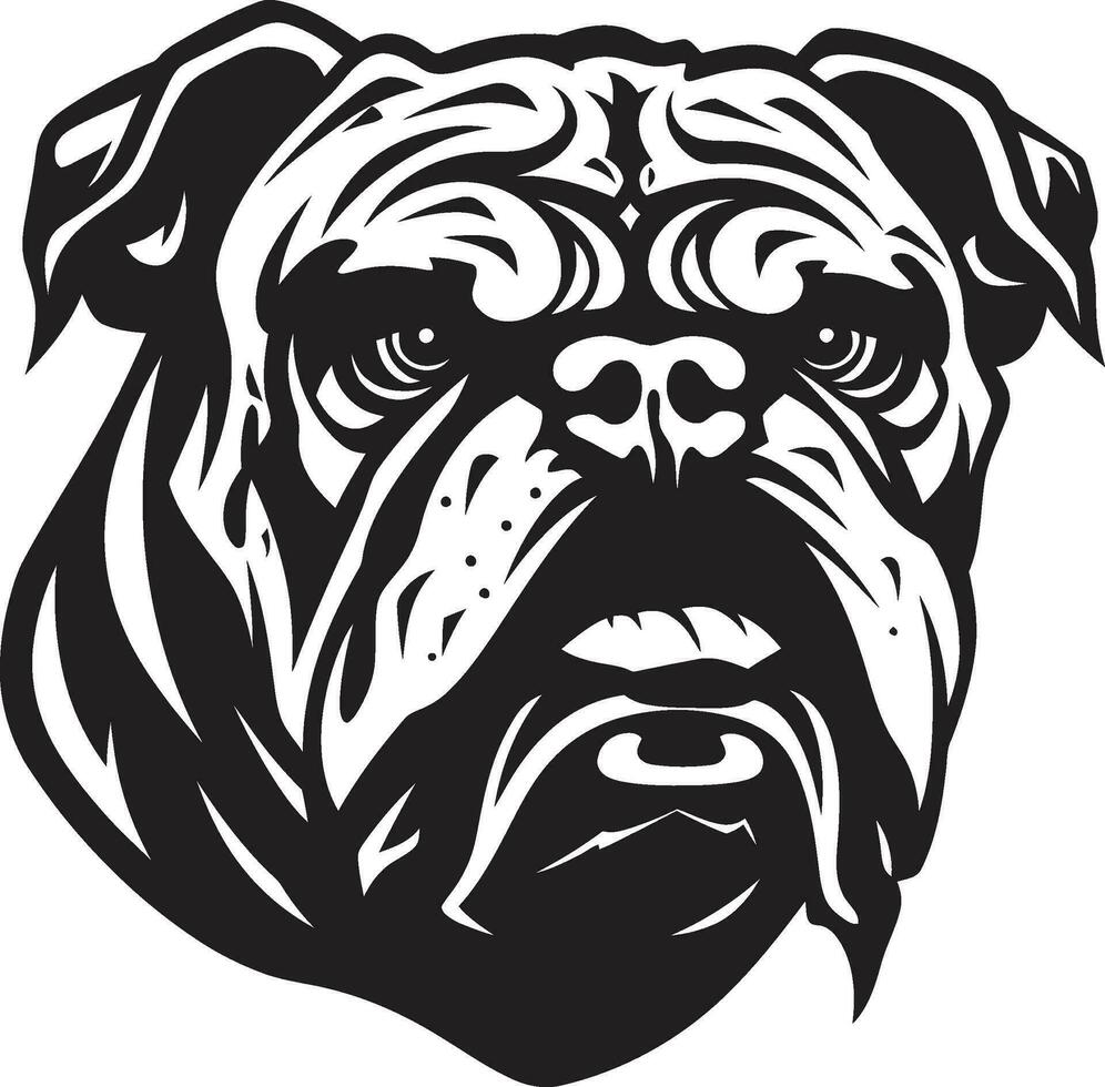 monocromatico energia nero bulldog vettore icona grassetto e impavido nero logo con bulldog