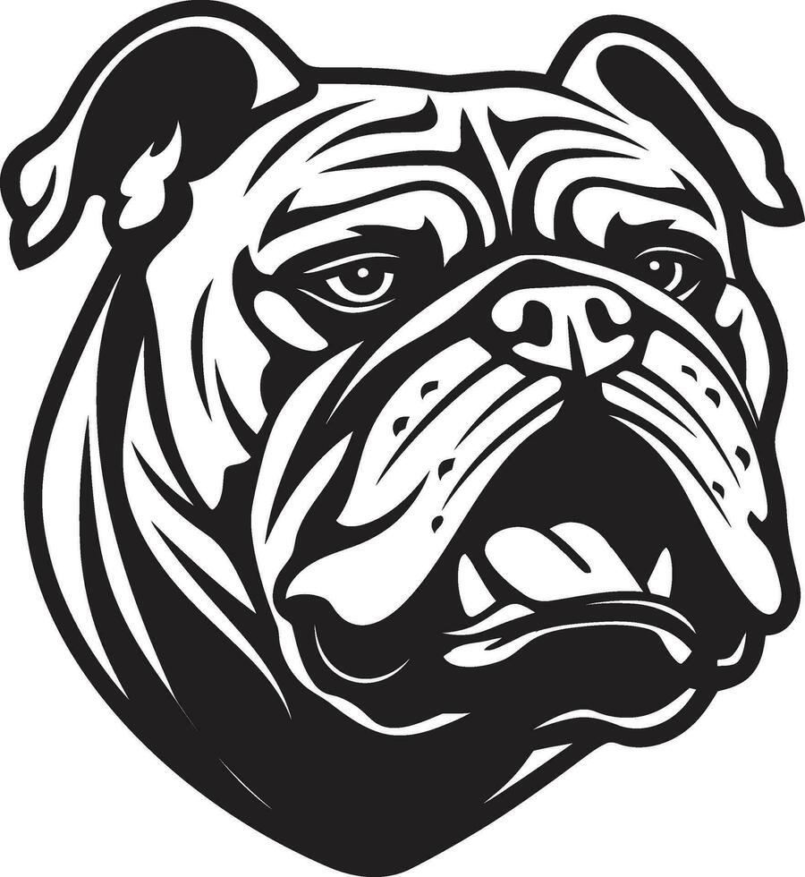 coraggioso canino bulldog design emblema eleganza nel nero bulldog logo eccellenza vettore