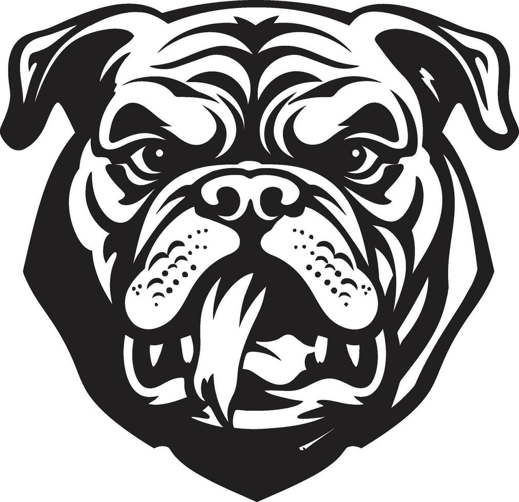 regale bulldog maestà nero emblema design monocromatico eccellenza bulldog vettore icona