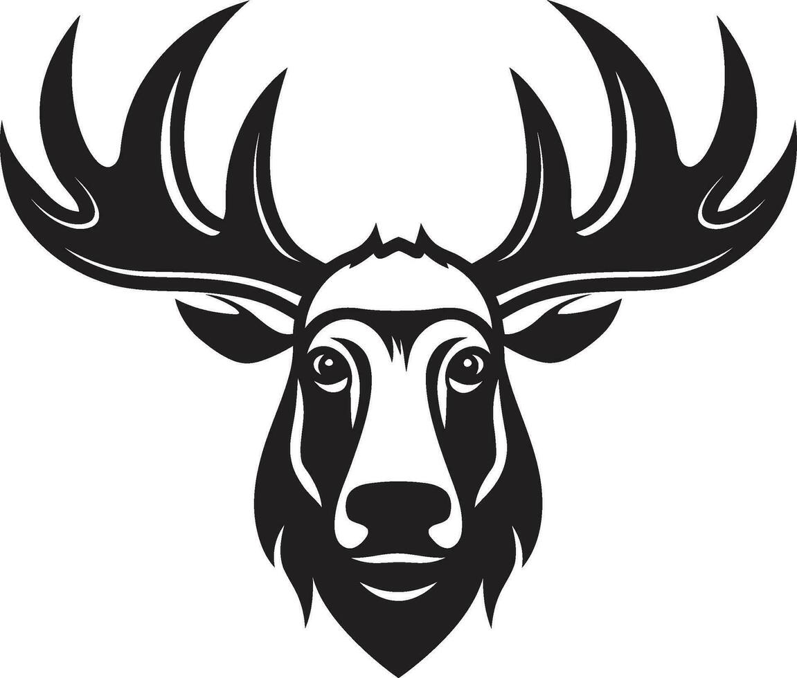 minimalista alce americano silhouette logo maestoso alce americano simbolo per il branding vettore