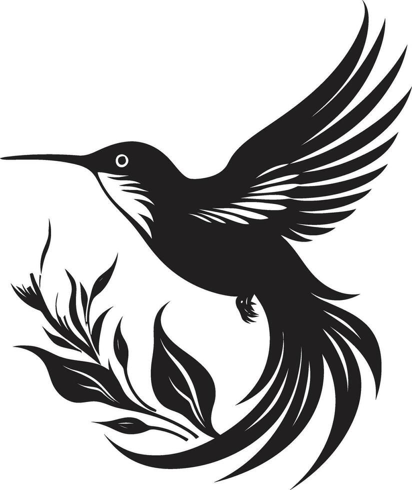 nero e bianca colibrì icona colibrì opera d'arte per moderno il branding vettore