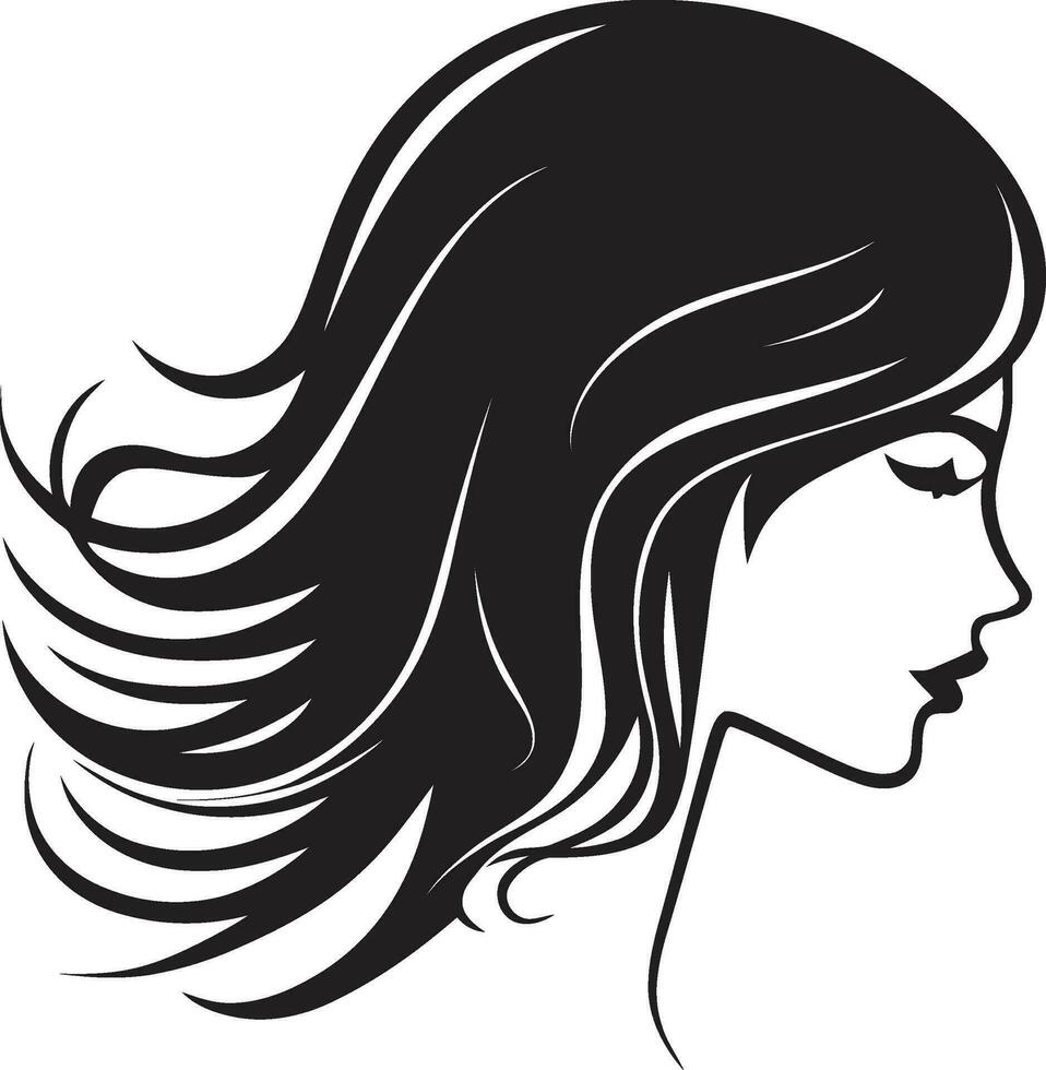 senza tempo eleganza nero viso emblema design iconico semplicità vettore icona con nero femmina profilo nel logo