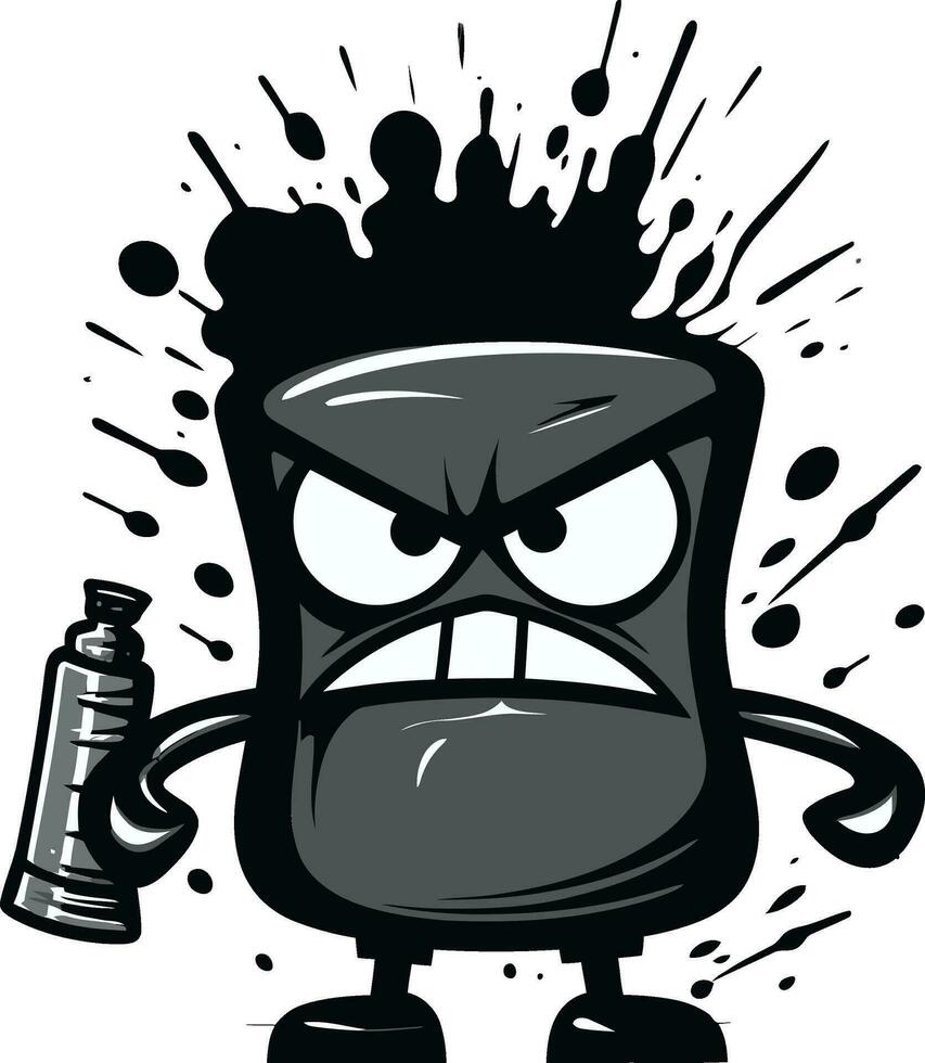 nero logo di furia vettore spray dipingere arrabbiato spray dipingere icona graffiti eleganza