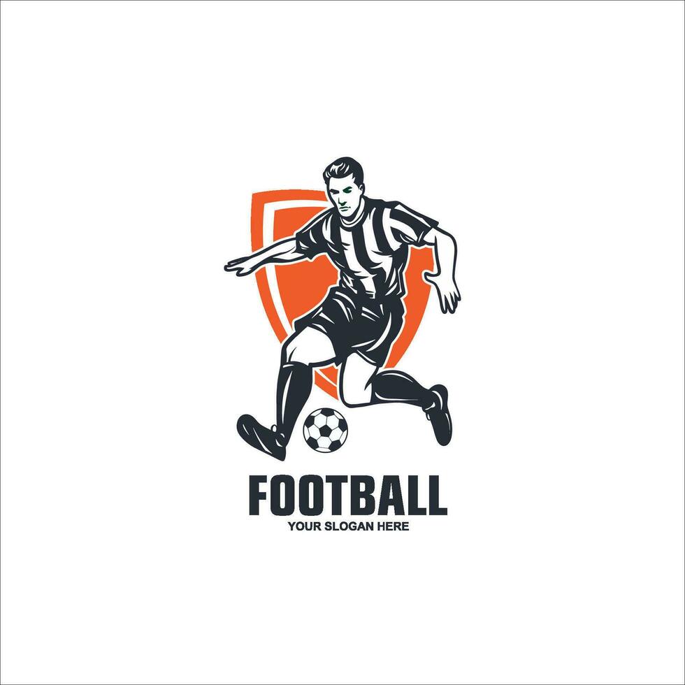 calcio e calcio giocatore uomo logo vettore