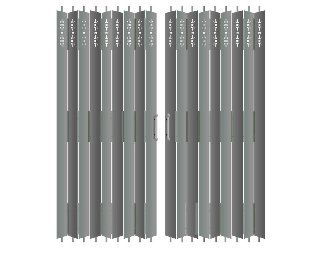 vettore tradizionale hong kong retrò stile argento negozio davanti matel cancello rotolamento porta design