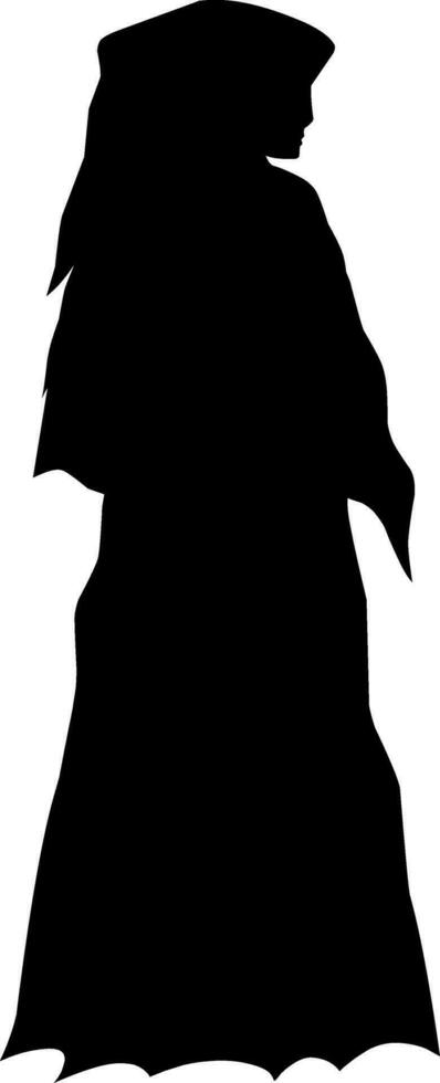 donna musulmano silhouette vettore illustrazione. donna musulmano con hijab per eid mubarak. Ramadan design grafico nel musulmano cultura e Islam religione