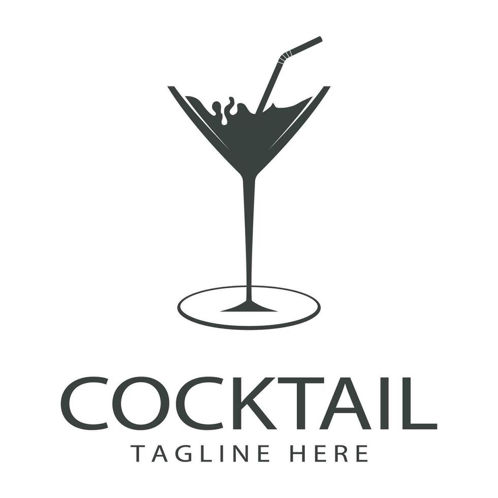 vettore semplice logo cocktail
