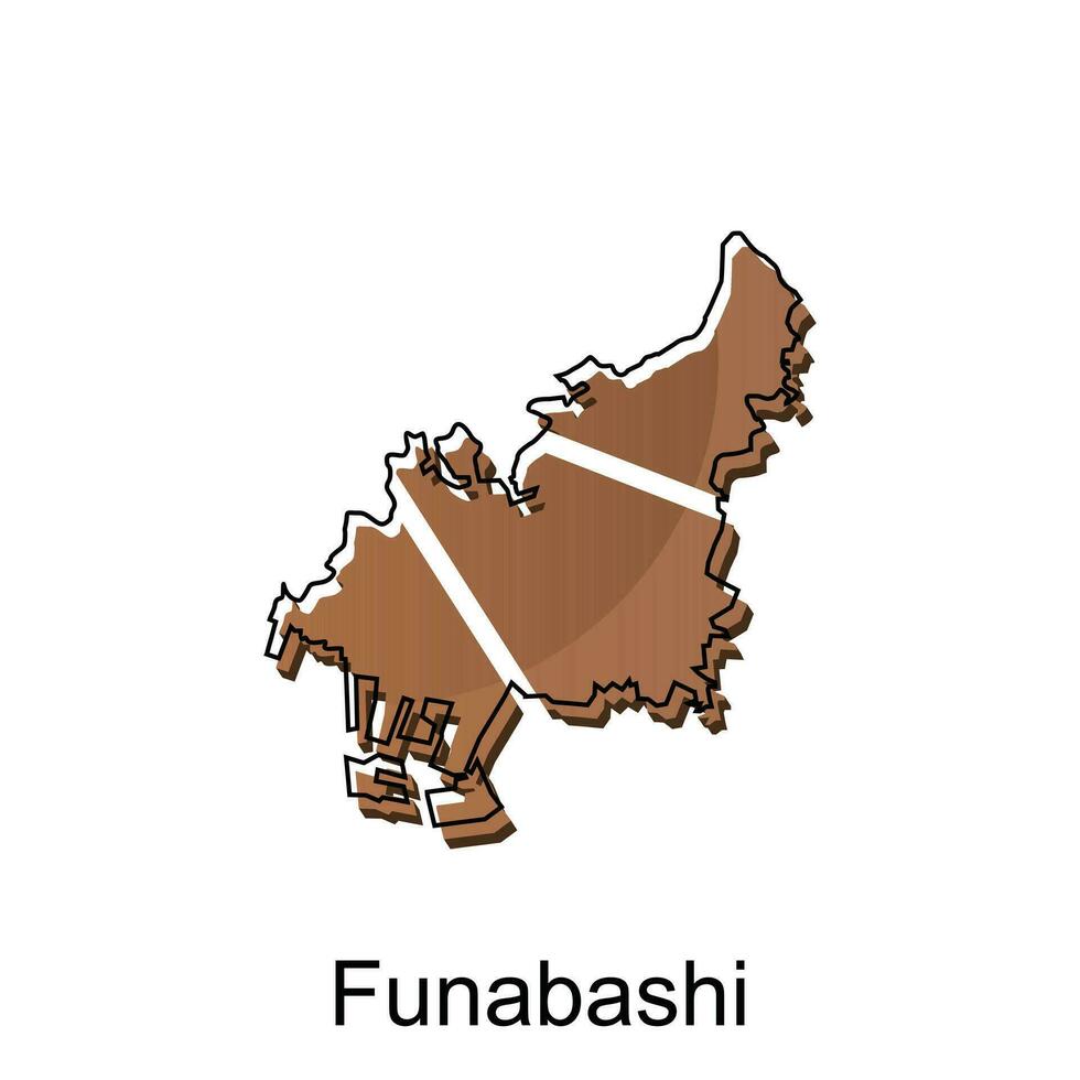 carta geografica città di funabashi disegno, alto dettagliato vettore carta geografica - Giappone vettore design modello