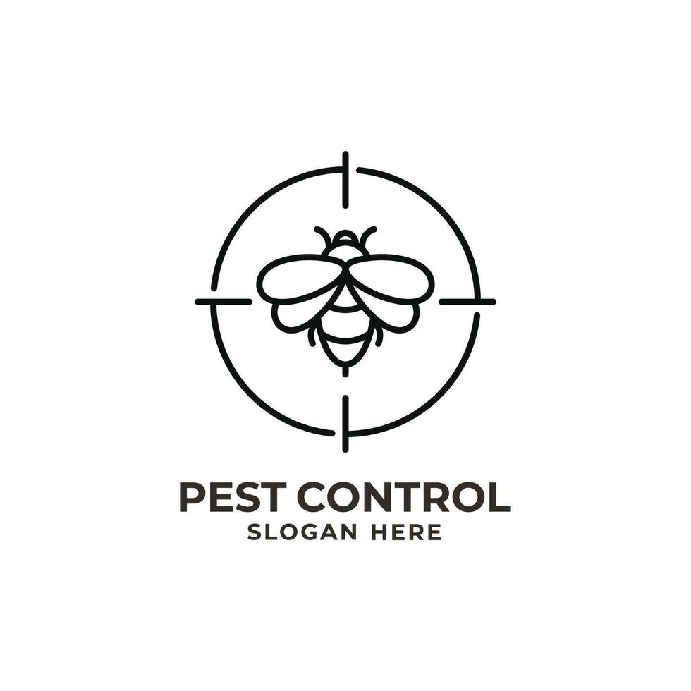 vespa peste controllo logo design vettore illustrazione. peste controllo logo