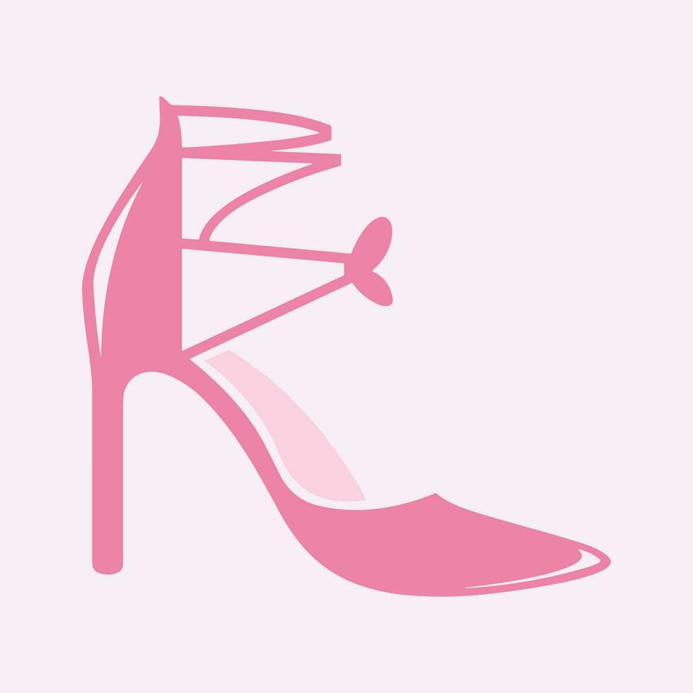 alto tacchi scarpa vettore icona, Da donna scarpa glifo icona. simbolo, logo illustrazione.donna scarpe vettore icone isolato su rosa sfondo.moda calzature design.