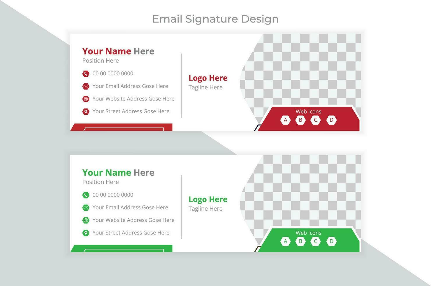 professionale e-mail firma design modello vettore