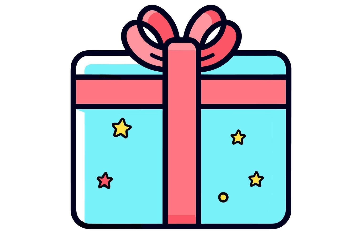 regalo piatto design festa icona, avvolto sorpresa pacchetto per Natale o compleanno festa. vettore