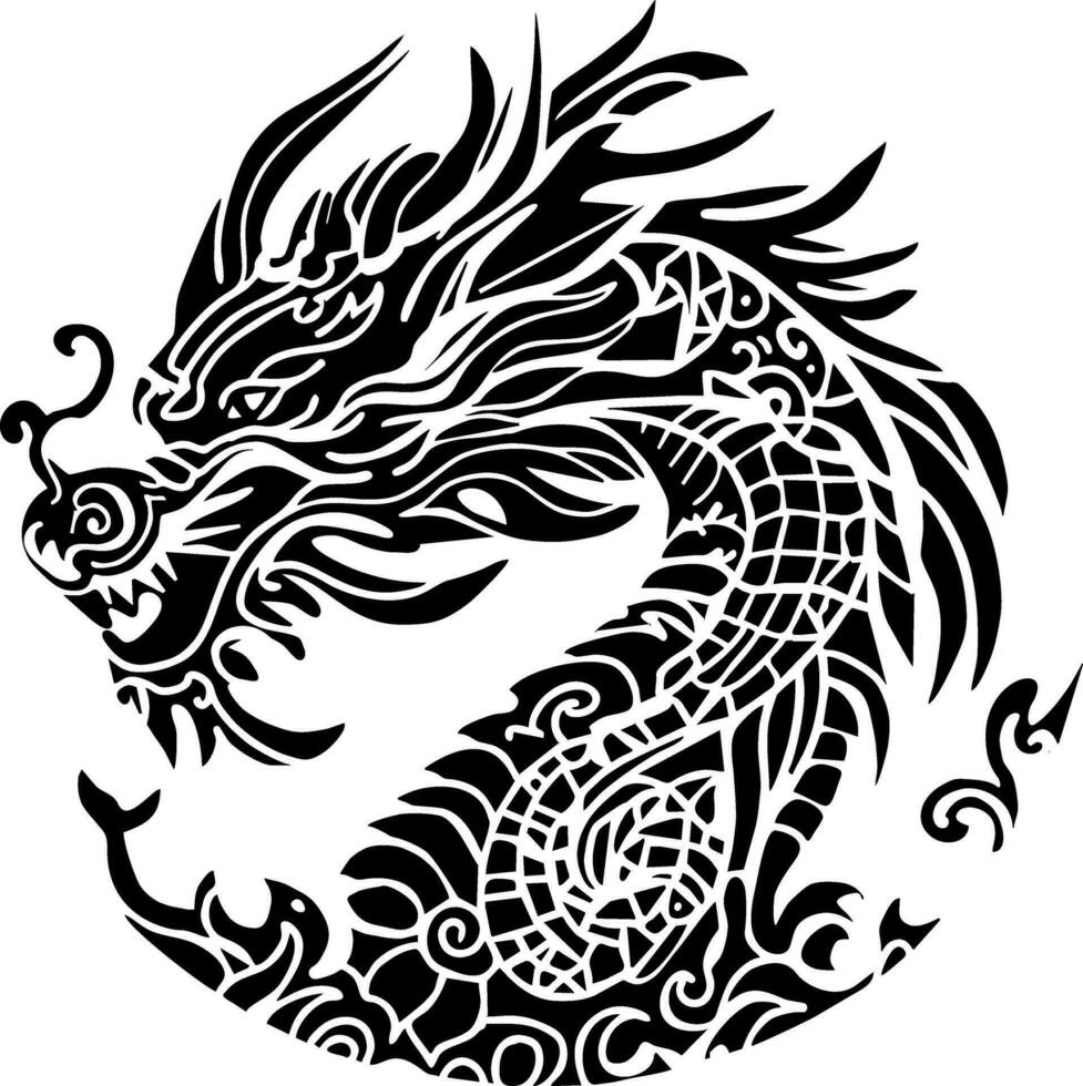 Drago, vettore disegno, Cinese Drago, nuovo anno, contento Cinese nuovo anno 2024 zodiaco cartello, anno di il Drago, tradizionale Cinese Drago. impostato di Cinese personaggio tradurre, vettore