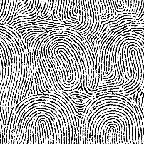 Impronta digitale senza cuciture su forma quadrata. vettore