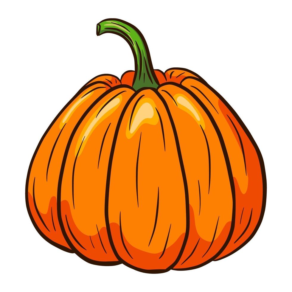 illustrazione di zucca in stile cartone animato vettore