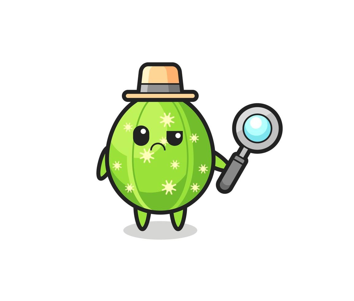 la mascotte del simpatico cactus come detective vettore