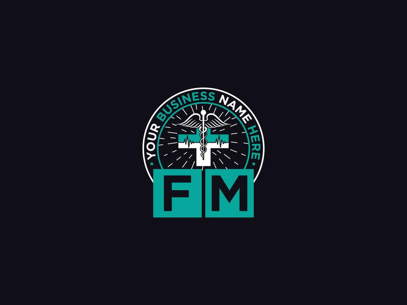tipografia fm logo simbolo, lettera fm medico medici logo per il tuo floreale negozio vettore