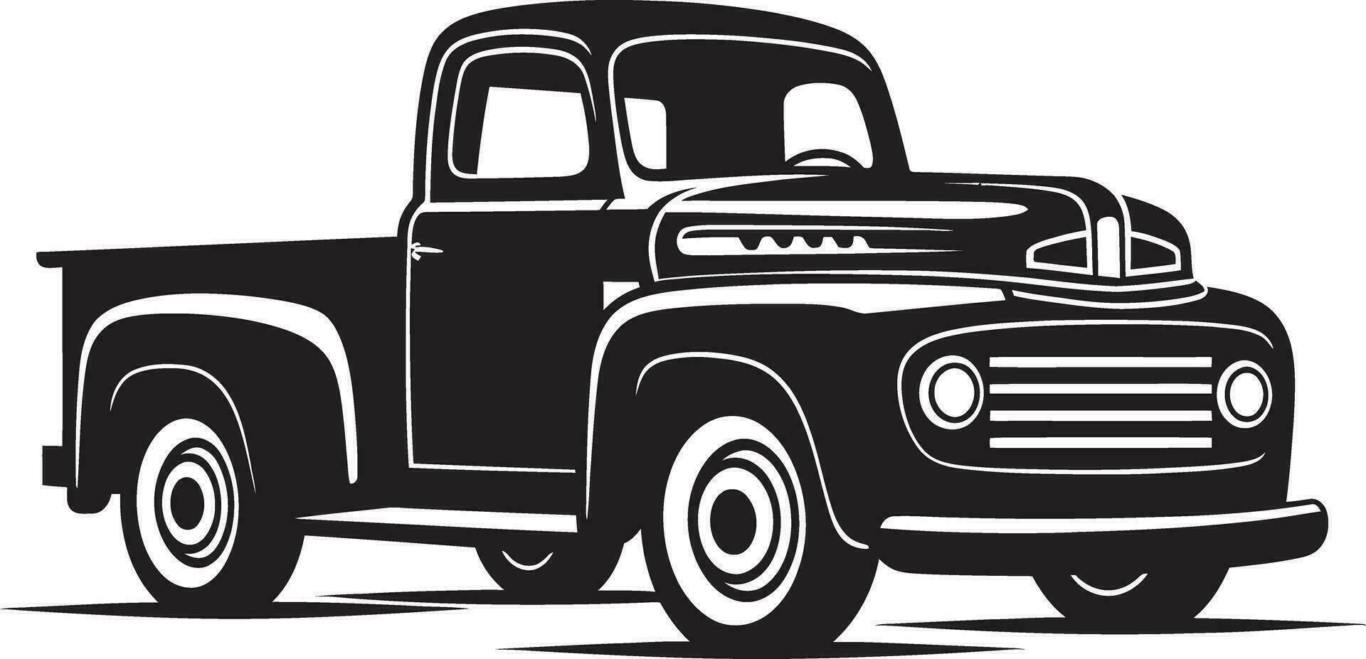 Raccogliere camion vettore avventura via strada nel stile vettore illustrazione di un' classico Raccogliere camion
