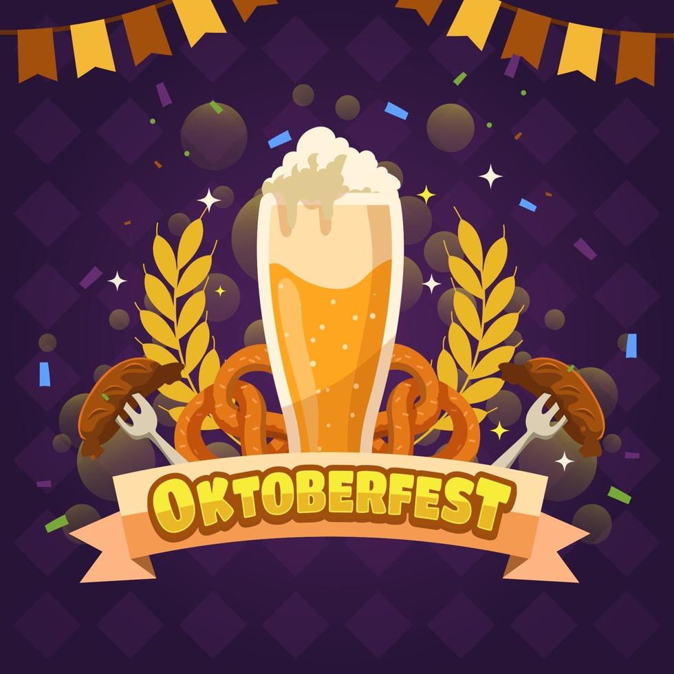 festeggiare la festa dell'oktoberfest con la birra vettore