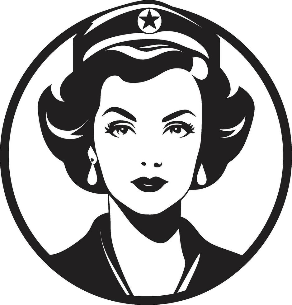 vettorizzazione assistenza infermieristica simboli di forza e servizio infermiera illustrazioni estetico apprezzamento di assistenza sanitaria eroi vettore