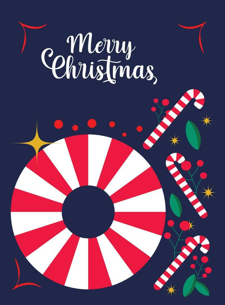 moderno allegro Natale natale saluto carta design con tipografia minimo striscione, manifesto, copertina modelli, sociale media inviare vettore