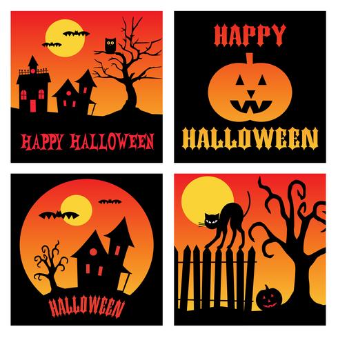 grafica quadrata di Halloween vettore