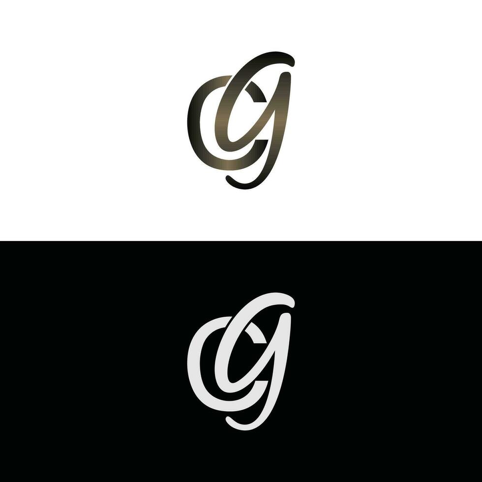 lettera cg lusso moderno monogramma logo vettore disegno, logo iniziale vettore marchio elemento grafico illustrazione design modello