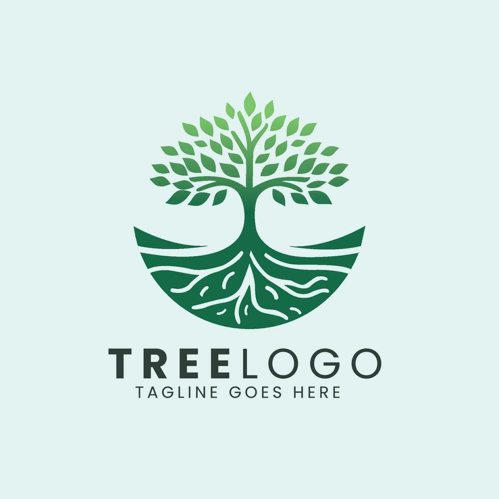 albero icona logo disegno, natura alberi vettore illustrazione logo design.