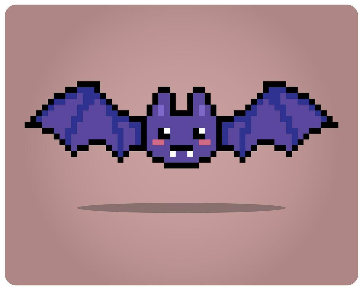 8 po pixel di pipistrello. pixel animali per gioco risorse nel vettore illustrazione.