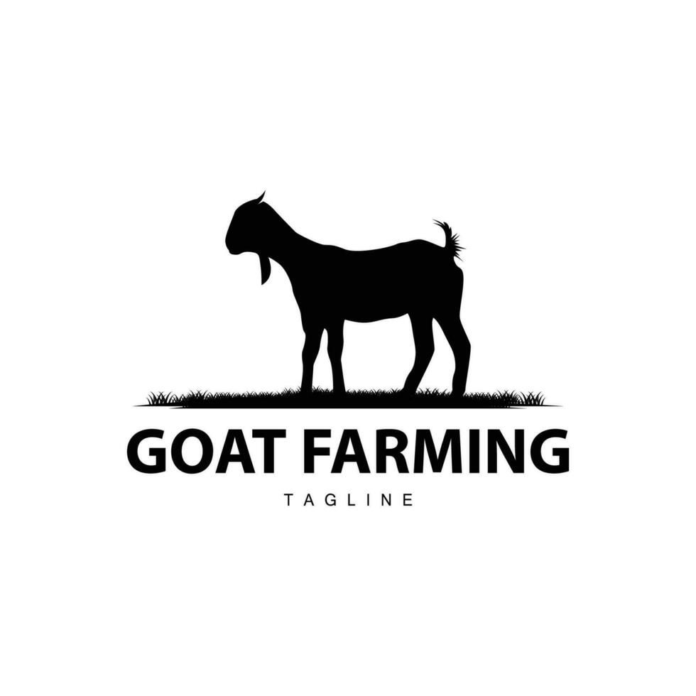 bestiame capra logo, semplice agricoltura silhouette design Prodotto marca templet illustrazione vettore