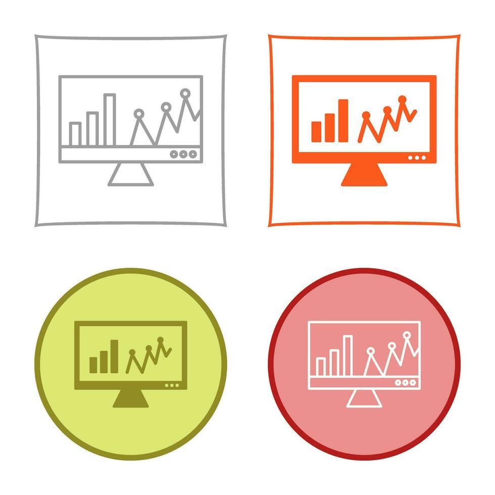 in linea statistiche vettore icona