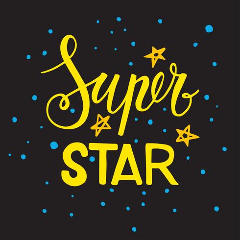 La frase Super star. lettering vettore