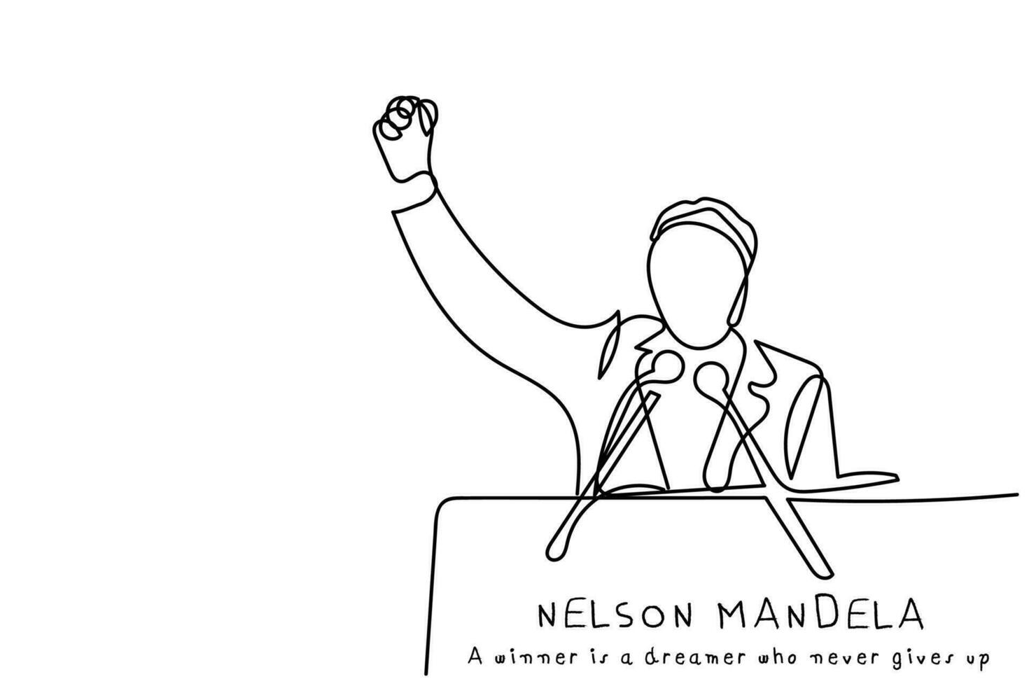 illustrazione di Nelson Mandela. nero storia mese arte vettore
