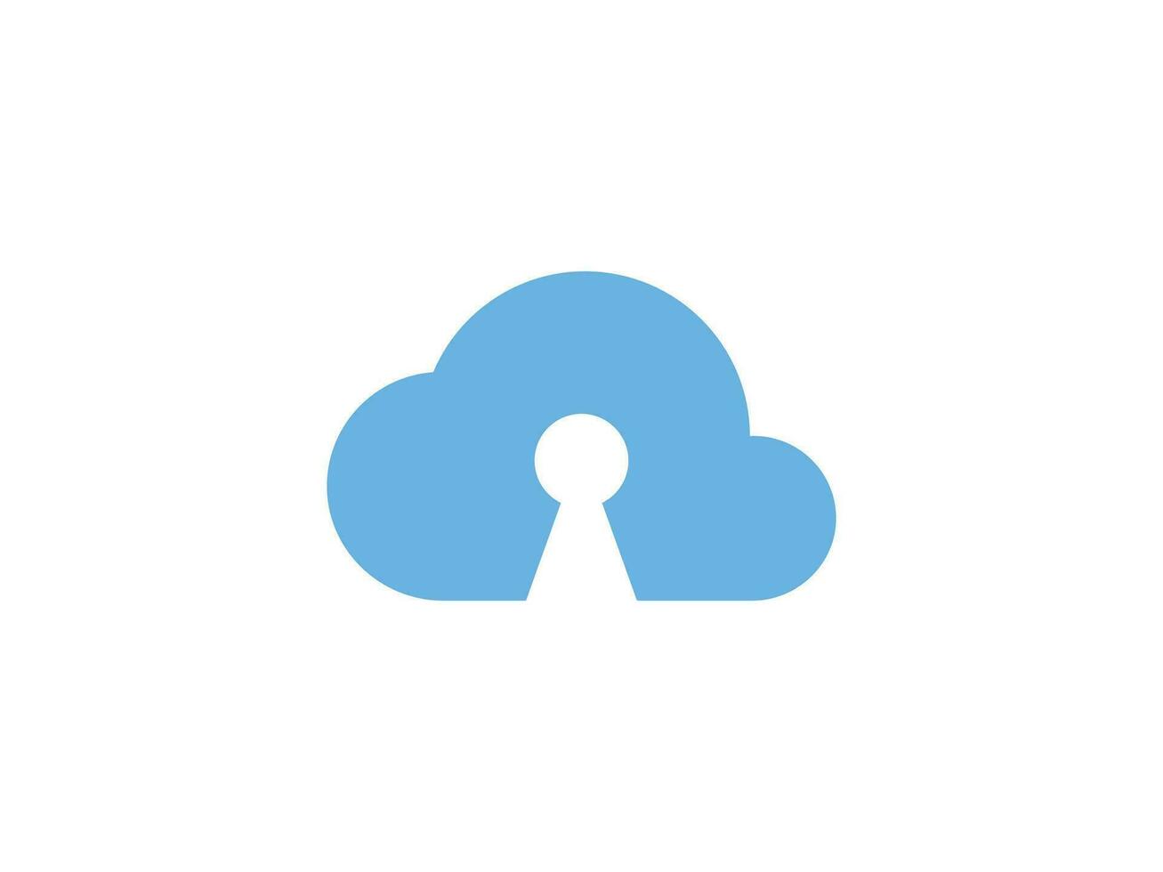 moderno logo modello per chiave e serratura nube vettore