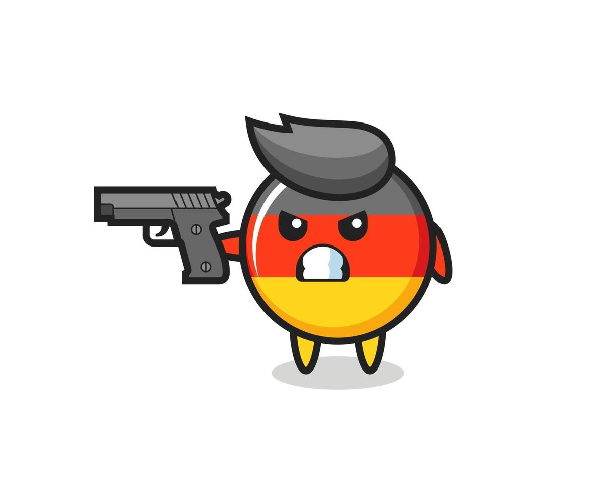 il simpatico personaggio distintivo della bandiera della Germania spara con una pistola vettore