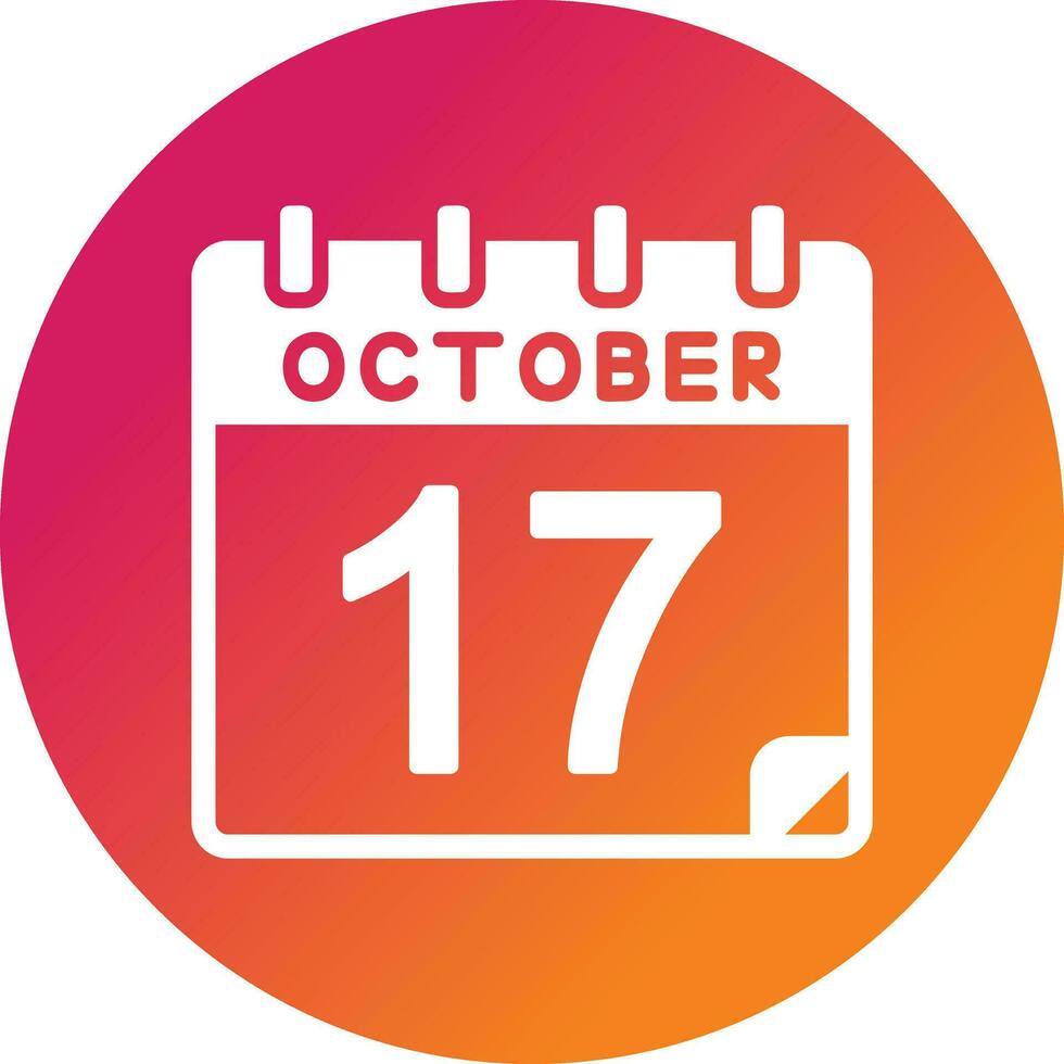 17 ottobre vettore icona