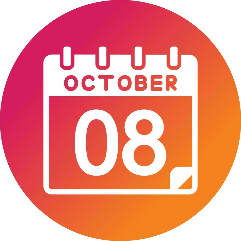 8 ottobre vettore icona