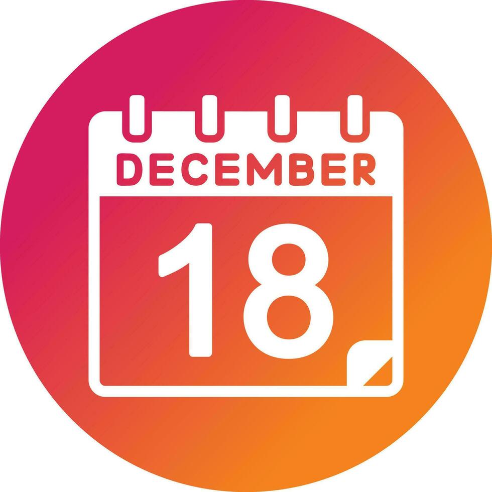 18 dicembre vettore icona
