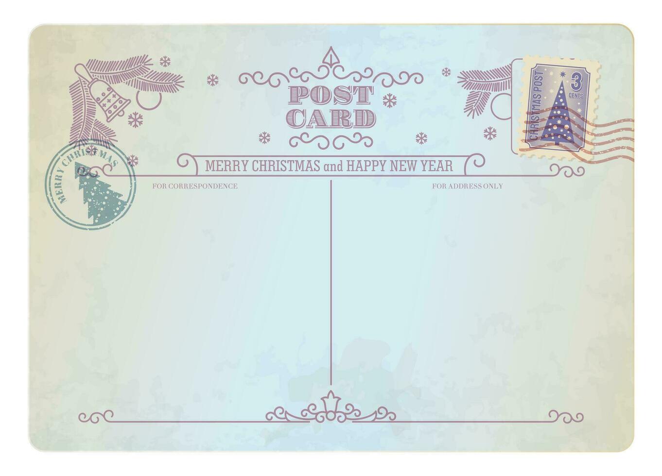 Natale antico cartolina, Vintage ▾ posta francobollo vettore