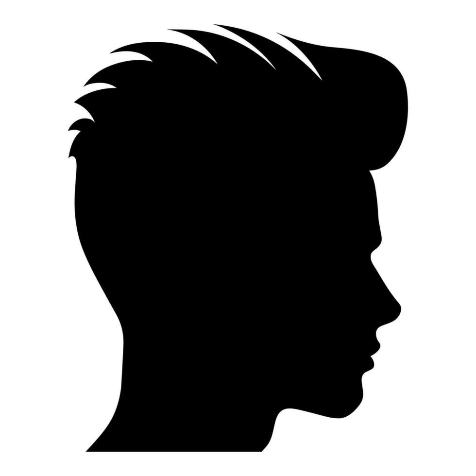 pompadour taglio di capelli silhouette gratuito, uomini capelli tagliare vettore, di moda elegante maschio acconciatura silhouette vettore