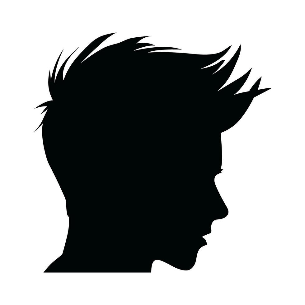 dissolvenza taglio di capelli silhouette clipart, uomini capelli tagliare vettore, di moda elegante maschio acconciatura silhouette vettore