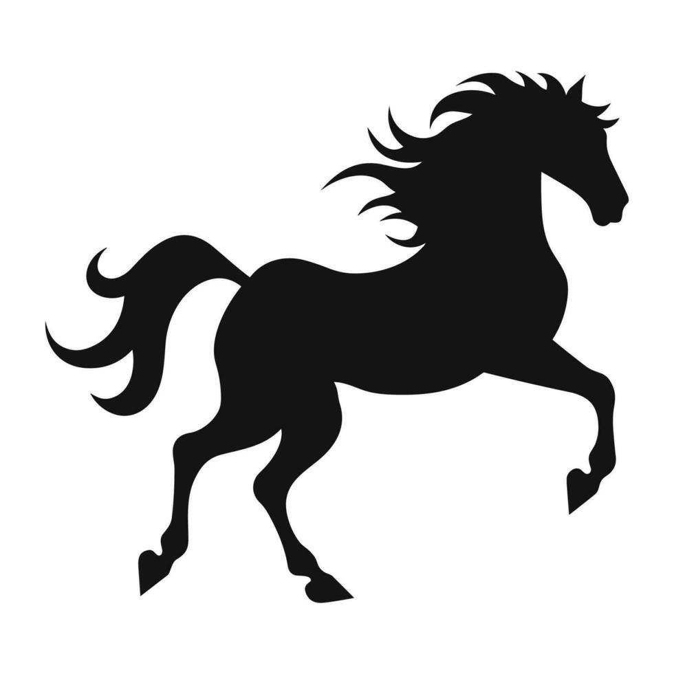 un' cavallo silhouette vettore isolato su un' bianca sfondo, un' in movimento cavallo silhouette clipart