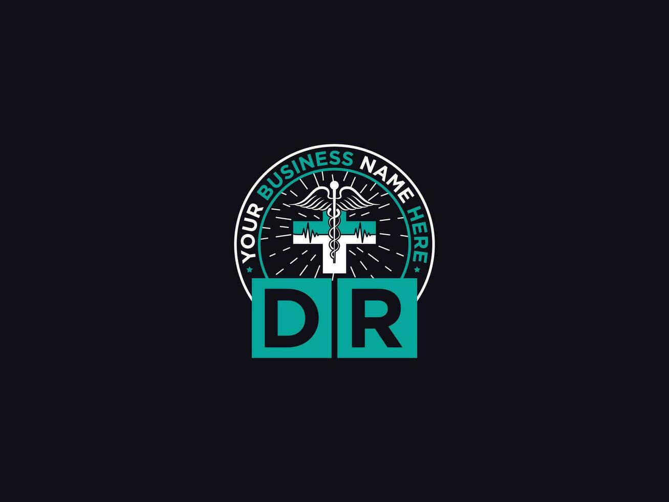 lusso dr medico logo icona vettore lettera design