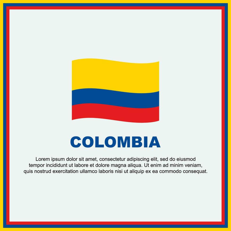Colombia bandiera sfondo design modello. Colombia indipendenza giorno bandiera sociale media inviare. Colombia bandiera vettore